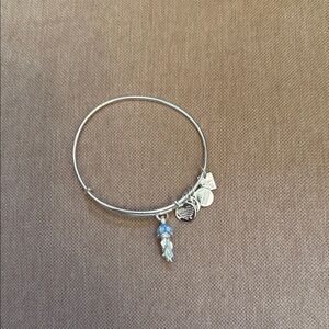 Alex and Ani Jellyfish Silver Charm Bracelet with Blue Accents